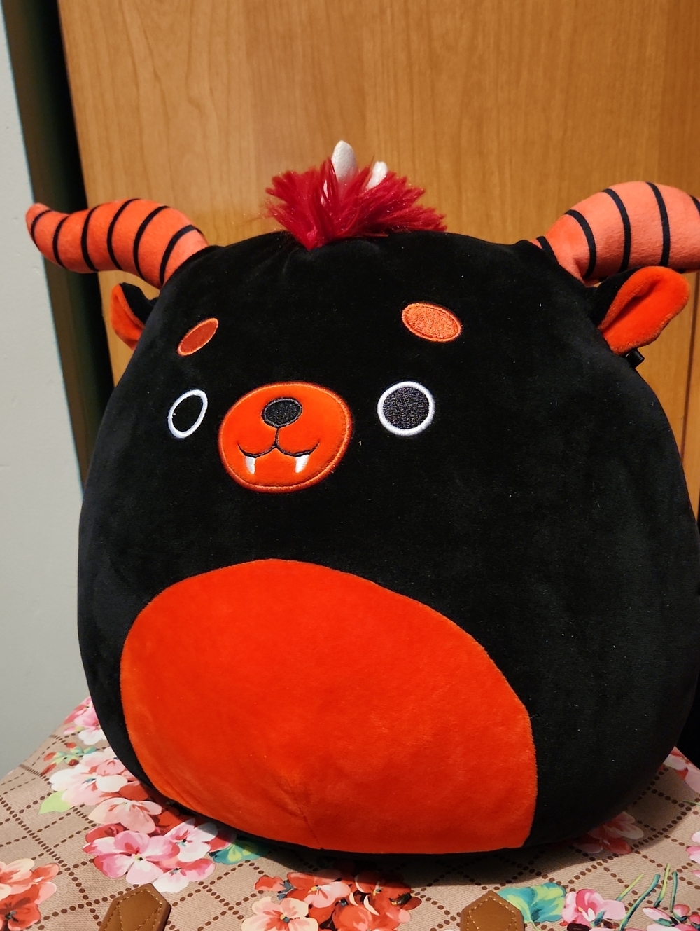 Squishmallows Black and Orange Horned Monster Plush